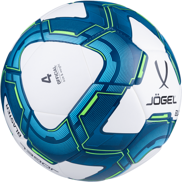 Мяч футзальный JÖGEL Blaster №4, белый/синий/голубой