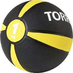 Медбол TORRES AL00221, 1кг., чёрно-желтый