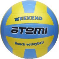 Мяч волейбольный ATEMI WEEKEND, резина, желт-голубой, литой, окруж.65-67