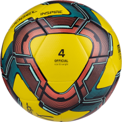 Мяч футзальный JÖGEL Inspire №4, желтый/черный/красный