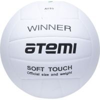 Мяч волейбольный Atemi WINNER, синтетическая кожа PU soft, бел., 18 п, клееный, окруж 65-67