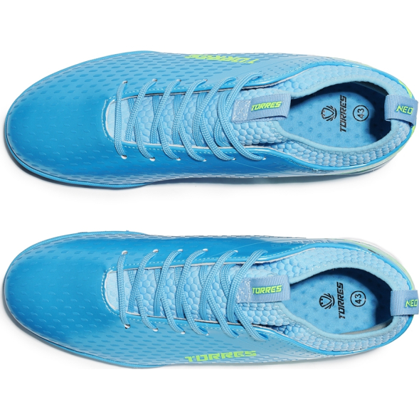 Бутсы футбольные (многошиповки) подростковые TORRES NEO-J, TS234239-751-37, р.37, с носком, голубой