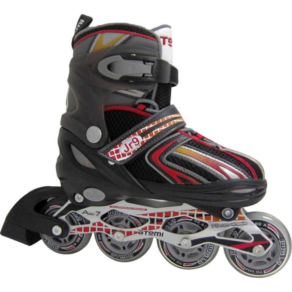 Раздвижные роликовые коньки для детей черн/оранж, Alu, Abec7, 27-30 (пакет), AJIS-12.01 X9 junior