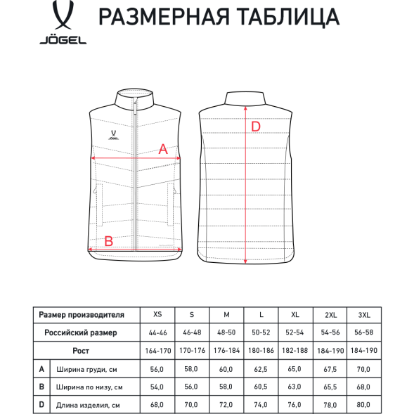 Жилет утепленный JOGEL ESSENTIAL PerFormPROOF Padded Vest, темно-синий
