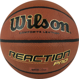 Мяч баск. WILSON Reaction PRO, WTB10139XB05, р.5, синт. PU, бутил. камера, темно-коричневый