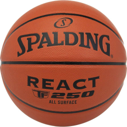 Мяч баск. SPALDING TF-250 React 76802z, р.6, композит. кожа (ПУ), коричн-черн.