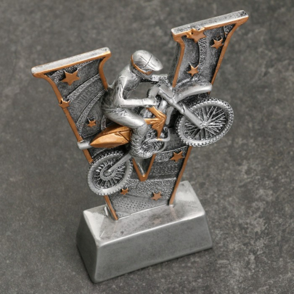 Стела &quot;Мотоспорт: мотоциклист&quot; 18х13х4см
