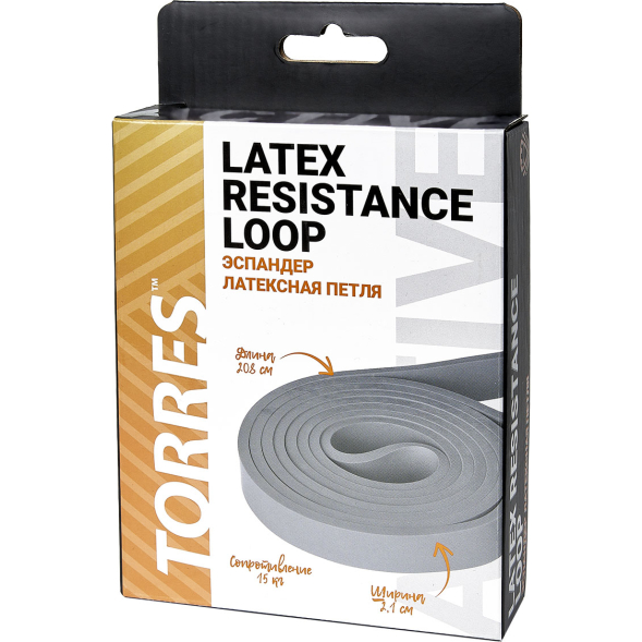 Эспандер латексная петля TORRES AL0046, размер 208 см, сопротивление 15 кг