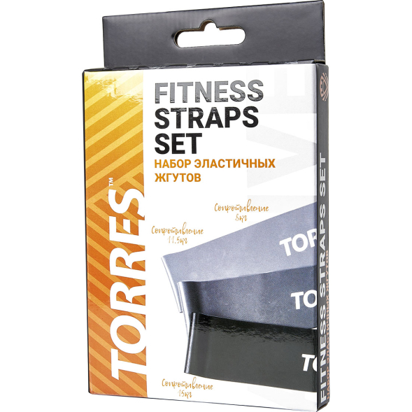Набор резиновых жгутов TORRES AL0049, размер 24х5см, 3 жгута, сопротивление 8/11.5/15 кг