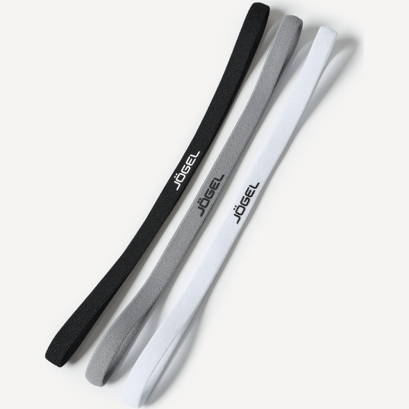 Резинки спортивные на голову JOGEL CAMP Training Headbands 3 Pack, черный/серый/белый