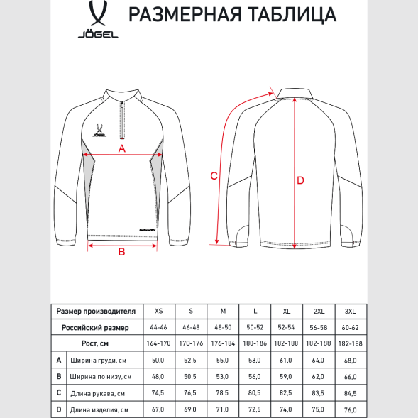 Джемпер тренировочный JOGEL PREMIER PerFormDRY Training 1/4 Zip Top, красный