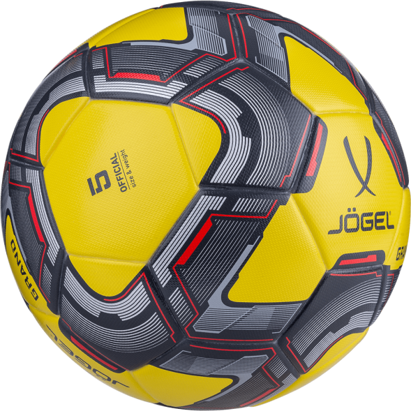 Мяч футбольный JOGEL Grand №5, желтый/серый/красный