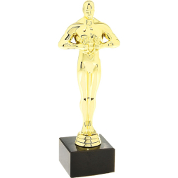 Наградная фигура, «Оскар», подставка камень черная, 18 х 6 см