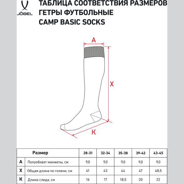 Гетры футбольные JOGEL CAMP BASIC SOCKS, темно-синий/серый/белый