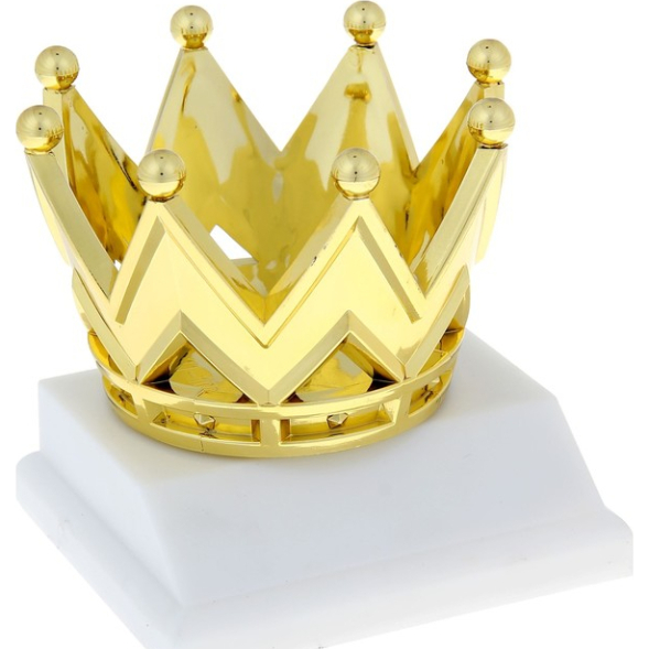 Наградная фигура, «Корона», золото, подставка пластик белая, 9 х 9 х 9 см.