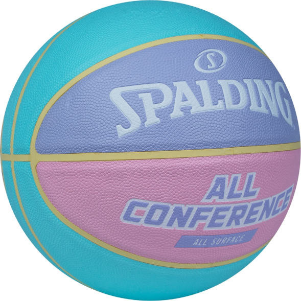 Мяч баск. SPALDING All Conference р.6, 77065z, композит, голубо-розовый