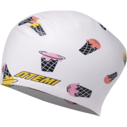 Шапочка для плавания Atemi long hair cap Ice Cream HIT, силикон, Цвет: принт, TLH1ICH