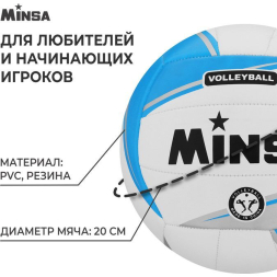 Мяч волейбольный MINSA, ПВХ, машинная сшивка, 18 панелей, р. 5