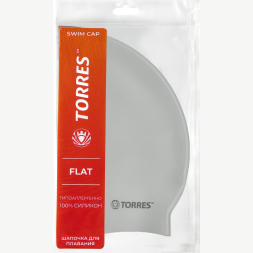 Шапочка для плавания TORRES Flat, SW-12201BK, черный, силикон