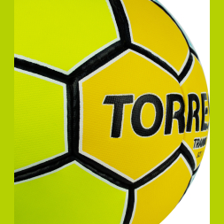Мяч ганд. TORRES Training, H32153, р.3, ПУ, 4 подкл. слоя, руч. сшивка, желто-голубой