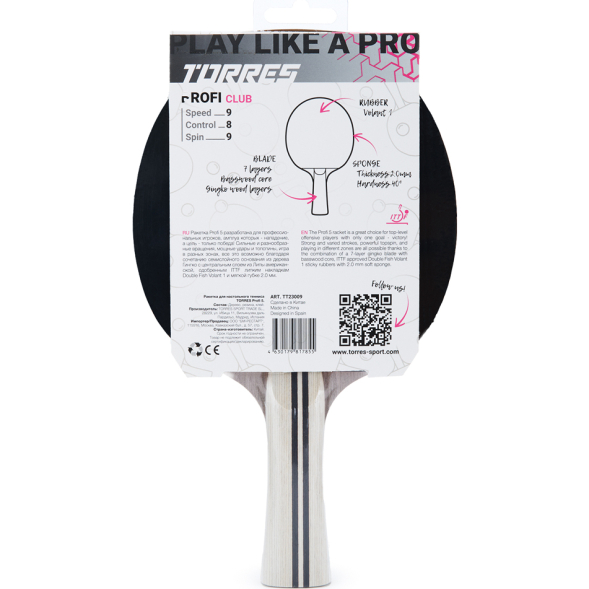 Ракетка для настольного тенниса TORRES Profi 5*