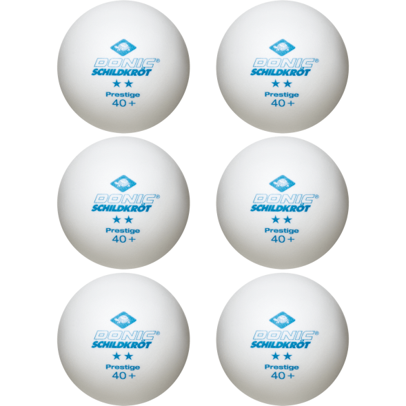Мяч для настольного тенниса Donic 2* Prestige, белый 6 шт.
