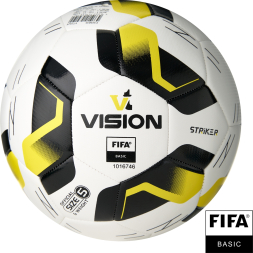 Мяч футб. VISION Striker FIFA, F325035, р.5, 32 пан.,гл.TPU,2подкл. слой, маш.сш., бело-черно-желтый