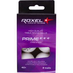 Мяч для настольного тенниса Roxel 3* Prime, белый, 6 шт.