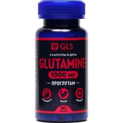 Глютамин «Проглутам» для набора мышечной массы GLS Pharmaceuticals, 90 капсул по 400 мг