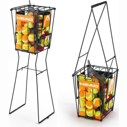 Корзина для теннисных мячей HEAD 287352, на 72 мяча, металл, черная