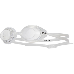 Очки для плав. TYR Vecta Racing, LGVEC-101, FINA, ПРОЗРАЧНЫЕ линзы, белая опр.