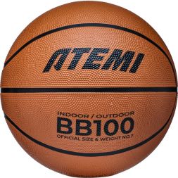 Мяч баскетбольный Atemi, р. 7, резина, 8 панелей, BB100N, окруж 75-78, клееный