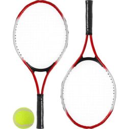 Ракетки для большого тенниса ONLYTOP, детские, с мячом, набор 2 шт., цвет красный