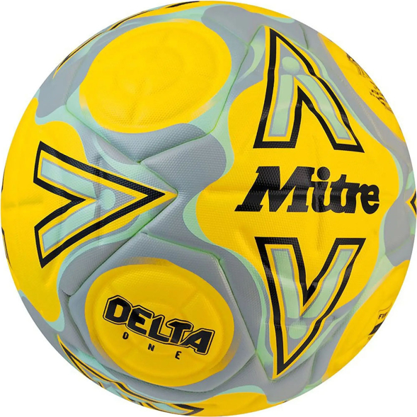 Мяч футб. MITRE Delta One 24, 5-B01787C60, р.5, FIFA Quality, 14п, ТПУ, термосшивка, желто-серый