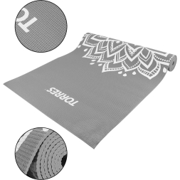 Коврик для йоги TORRES Relax 4, YL12224G, толщина 4 мм, ПВХ, серый