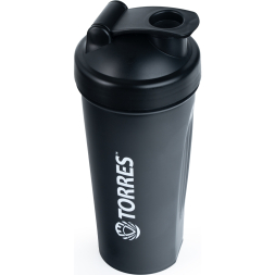 Шейкер спортивный TORRES, S01-600-01, 600мл, черная крышка с колпачком, пластик, прозрачный