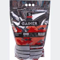 Гейнер SportLine Dynamic Mass, Двойной шоколад, спортивное питание, 3000 г