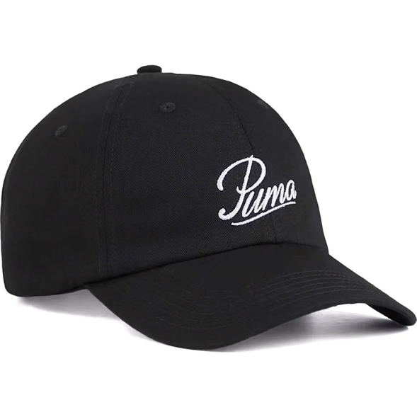 Бейсболка спорт. PUMA ESS Script Logo Dad Cap, 02599601, 100% хлопок, черный