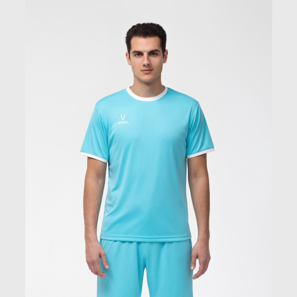 Футболка футбольная JOGEL CAMP Origin, бирюзовый/белый