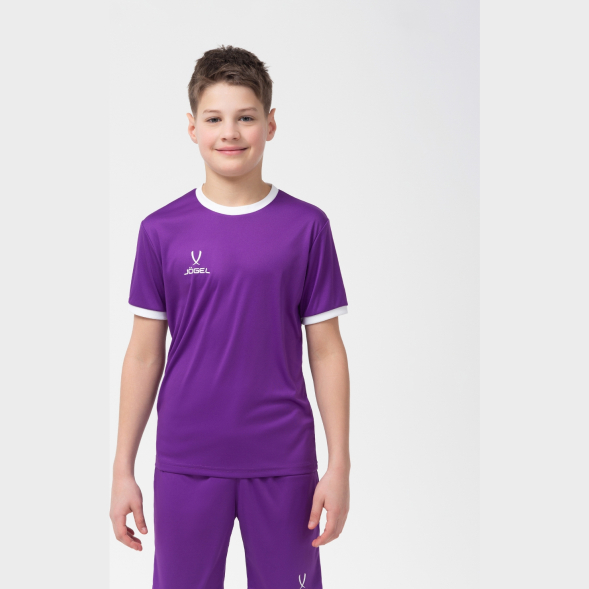 Футболка футбольная JOGEL CAMP Origin, фиолетовый/белый, детский