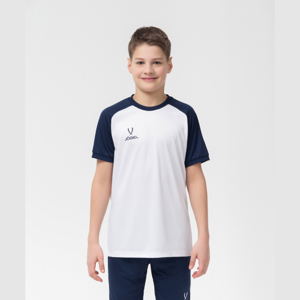 Футболка игровая JOGEL CAMP Reglan Jersey, белый/темно-синий, детский