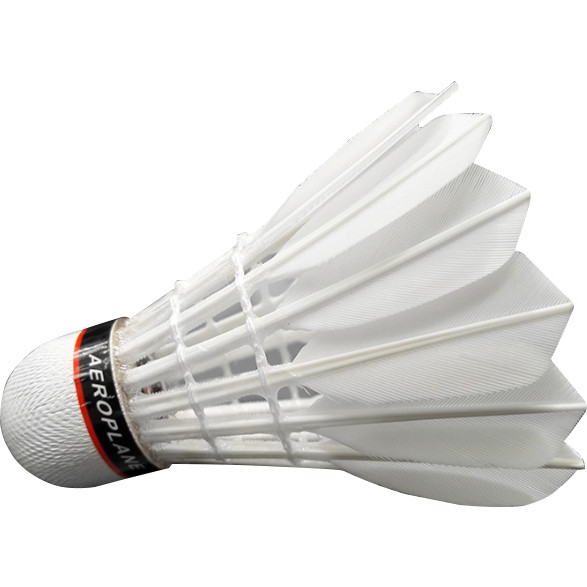 Воланы для бадминтона AEROPLANE EG1130-77-T, перо/пробка, 12шт., BWF