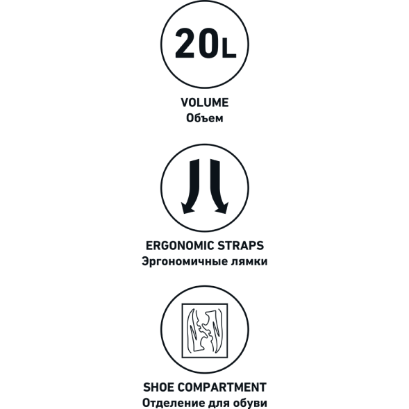 Рюкзак JOGEL CAMP Double Bottom с двойным дном, темно-синий