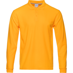 Рубашка поло мужская STAN длинный рукав хлопок/полиэстер 185, 104S