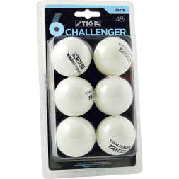 Мяч для наст. тенниса Stiga Challenger, 5200-06, диам. 40 мм, упак. 6 шт, белый