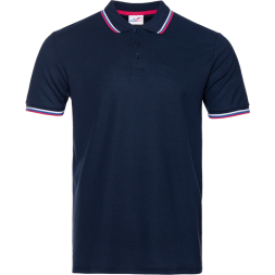 Рубашка поло мужская триколор STAN хлопок/полиэстер 185, 04RUS