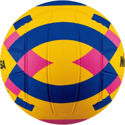 Мяч для водного поло MIKASA WP440C р.4, жен, WA Approved, резина, вес 400-450гр, желт-сине-роз
