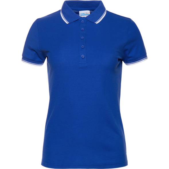 Рубашка поло женская STAN с окантовкой хлопок/полиэстер 185, 04BK