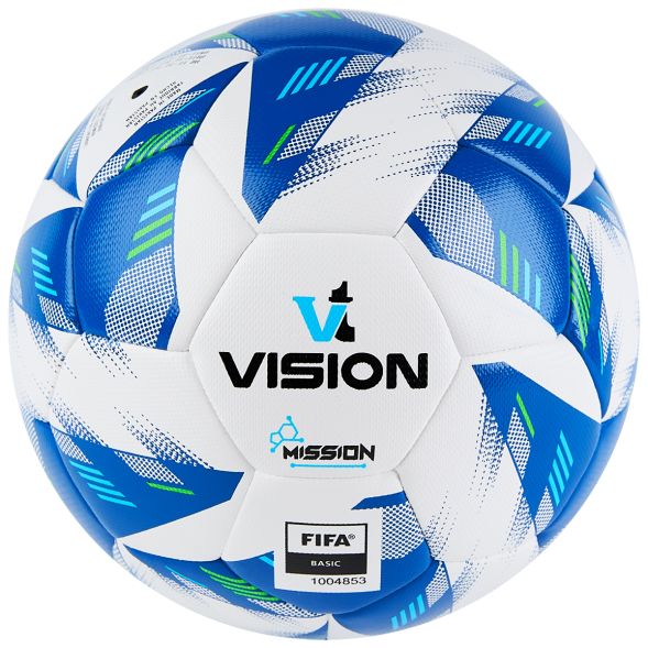 Мяч футб. VISION Mission, FV324074,р.4, FIFA Basic, PU, 32 пан, гибрид.,бело-синий