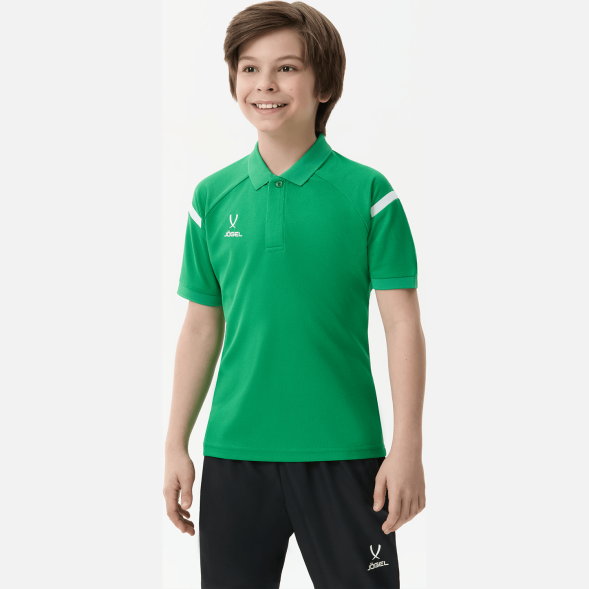 Поло JOGEL CAMP 2 Poly Polo, зеленый/белый